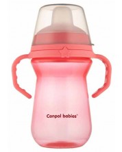 Čaša otporna na prolijevanje Canpol - 250  ml, ružičasta -1