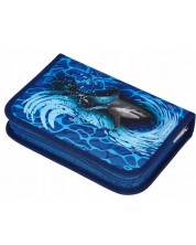 Pernica s priborom Herlitz - Blue Shark, 2 krila