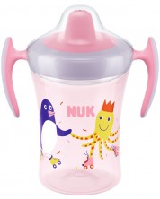 Čaša otporna na prolijevanje s mekim vrhom NUK Evolution - Trainer Cup, 230 ml, ružičasta -1