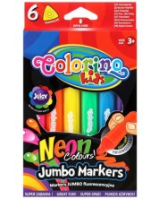 Neonski markeri Colorino Kids - Jumbo, 6 boja -1