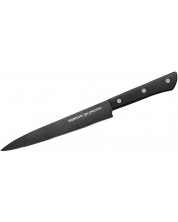 Nož za rezanje kriški Samura - Shadow, 19.6 cm, s crnim neljepljivim premazom