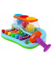Obrazovna igračka Hola Toys - Ksilofon s kuglicama i čekićem -1