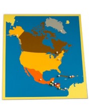 Edukativna Montessori slagalica Smart Baby - Karta Sjeverne Amerike, 23 dijela -1