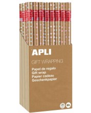 Papir za pakiranje Apli - kraft, s krugovima u boji, 2 х 0.70 m