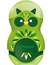 Šiljilo s gumicom 2 u 1 Maped Mini Cute - Loopy, zeleno