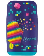 Šiljilo-gumica Maped Connect - Pixel Party, dvostruko