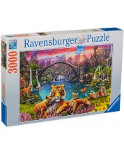 Puzzle Ravensburger od 3000 dijelova - Tigar u raju