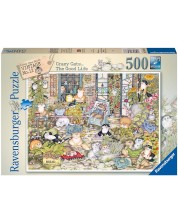 Slagalica Ravensburger od 500 dijelova - Crazy Cats 12: Dobar život