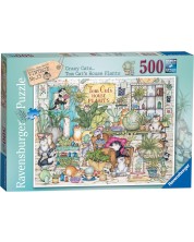 Slagalica Ravensburger od 500 dijelova - Mačke i biljke