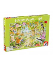 Puzzle Schmidt od 100 dijelova - Šumske životinje
