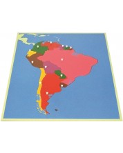 Slagalica Montessori Smart Baby - Karta Južne Amerike, 13 dijelova