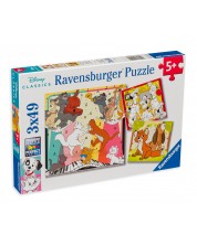Slagalica Ravensburger od 3 x 49 dijelova - Disney životinje