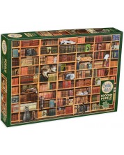 Puzzle Cobble Hill od 1000 dijelova - Mačja biblioteka 