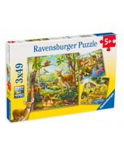 Slagalica Ravensburger od 3 x 49 dijelova - Životinjski svijet