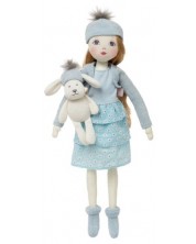Krpena lutka Micki Pippi - S kapom s pomponom i zekom, plavi, 40 cm