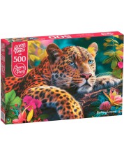 Slagalica Cherry Pazzi od 500 dijelova - Ležeći leopard -1