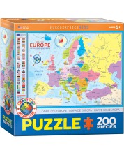 Slagalica Eurographics od 200 dijelova - Karta Europe