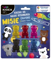 Pastele za malu djecu Kidea - 6 boja, životinje