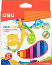 Pastele plastik Deli Color Emotion - EC20000, 12 boja