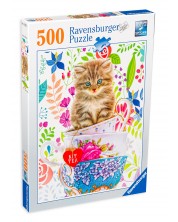 Slagalica Ravensburger od 500 dijelova - Mačić u šalici