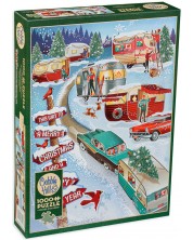 Puzzle Cobble Hill od 1000 dijelova - Božićni kamperi