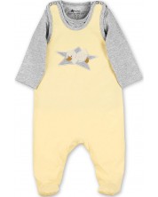 Pamučni kombinezon za bebe s majicom Sterntaler - Žuto pače, 50 cm, 0-2 mjeseca -1