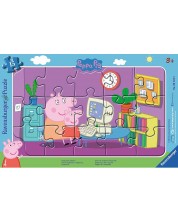 Slagalica Ravensburger od 15 dijelova - Peppa Pig, Peppa na računalu