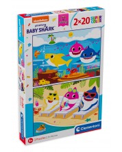 Slagalica Clementoni od 2 x 20 dijelova - Baby Shark