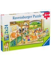 Slagalica Ravensburger od 2 x 24 dijela - Dan na farmi