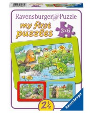 Slagalica Ravensburger od 3 х 6 dijelova - Male vrtne životinje -1