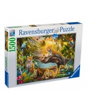 Slagalica Ravensburger od 1500 dijelova - Leopardi u džungli