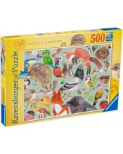 Slagalica Ravensburger od 500 dijelova - Životinje u vrtu