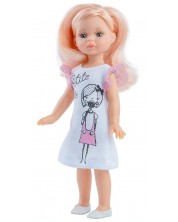 Lutka Paola Reina Mini Amigas - Elena, u bijeloj haljini sa slikom djevojke, 21 cm