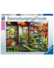 Slagalica Ravensburger od 1000 dijelova - Japanska vrtna čajana u Kyotu