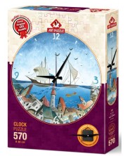 Slagalica-sat Art Puzzle od 570 dijelova - Morski grad -1