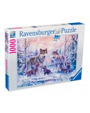 Slagalica Ravensburger od 1000 dijelova - Arktički vukovi -1