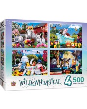 Puzzle Master Pieces 4 u 1 - Wild & Whimsical 4-Pack 500pc