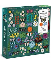 Slagalica Galison od 500 dijelova - Cvjetovi i leptiri