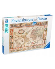 Slagalica Ravensburger od 2000 dijelova - Drevna karta svijeta iz 1650 -1
