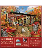 Slagalica SunsOut od 1000 dijelova - Chickens Crossing -1