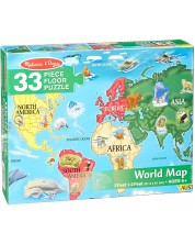 Slagalica za pod Melissa & Doug – Karta svijeta, 33 dijela -1