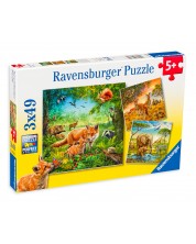 Slagalica Ravensburger od 3 x 49 dijelova -  Životinjsko carstvo