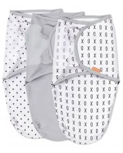 Pamučne pelene Swaddleme - Original Xo, 3 komada, sive, 0.5 tog -1