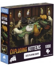 Slagalica Exploding Kittens od 1000 dijelova - Kartaške igrice Mačka