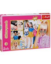 Slagalica s brokatom Trefl od 100 dijelova - Barbie