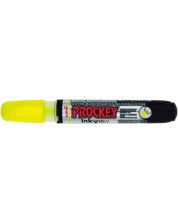 Permanentni marker Uni Prockey - PM-225F, oblji i ukošen vrh, 1.4-2.0 mm i 3.7 mm, fluorescentno žuti -1