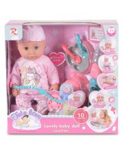 Lutka koja piški Moni Toys - S ružičastom odjećom, 36 cm -1