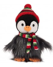 Plišana igračka Amek Toys - Pingvin s božićnim šalom, 17 cm