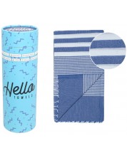 Ručnik za plažu u kutiji Hello Towels - Malibu, 100 х 180 cm, 100% pamuk, plavi