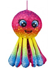 Plišana igračka Amek Toys - Šarena hobotnica u boji, ružičasta, 32 сm